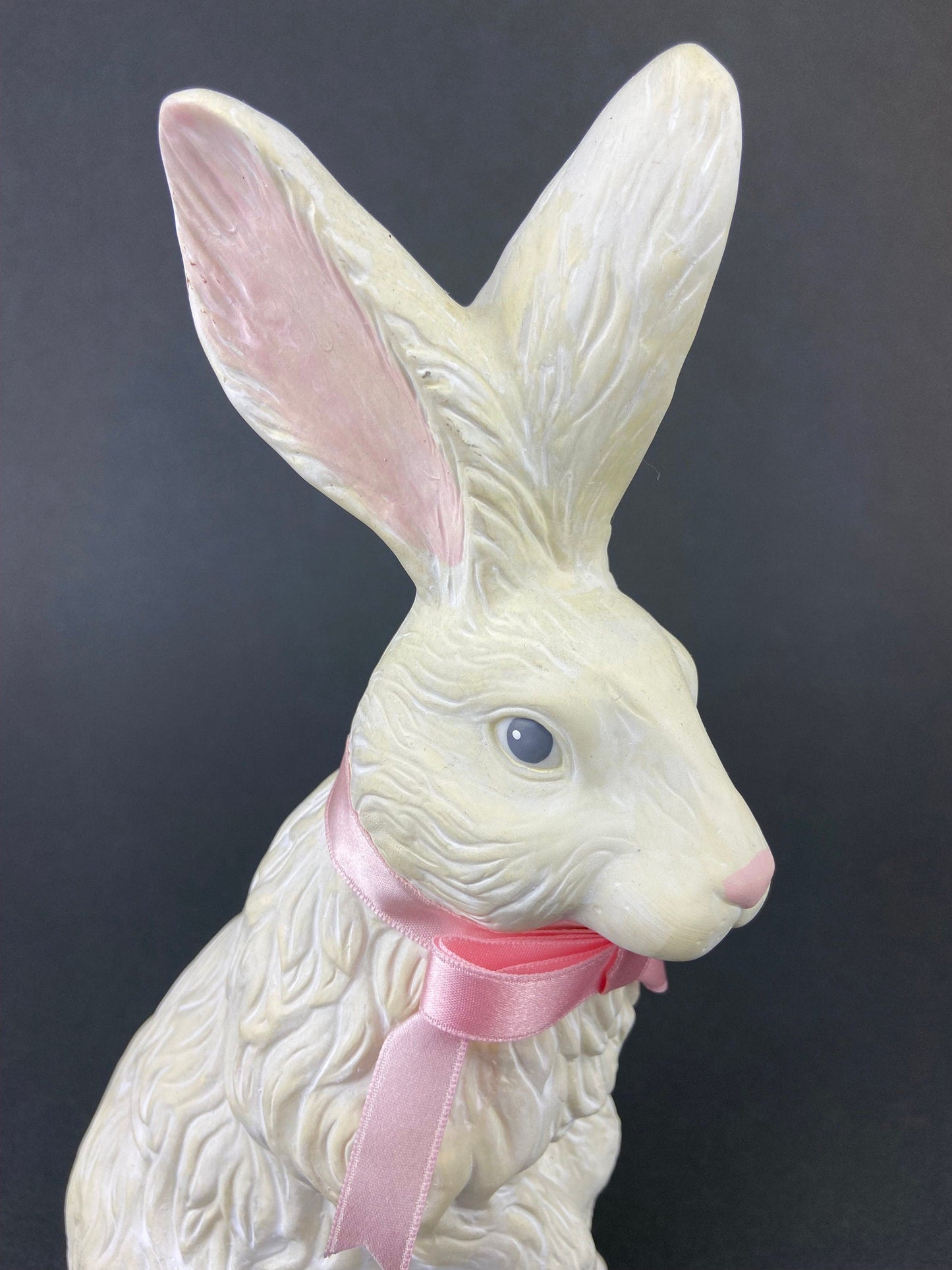 Large White Bunny Rabbit Figurine. Cute Reclining Plump Bunny for Easter and Spring Celebration. Modern Farmhouse. Rustic House Decor.
