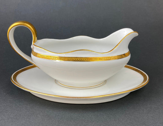 Antique Limoges Porcelain Tureen.  Wedding Band China. Soup Serving Dish. Finest Porcelain by Haviland, France