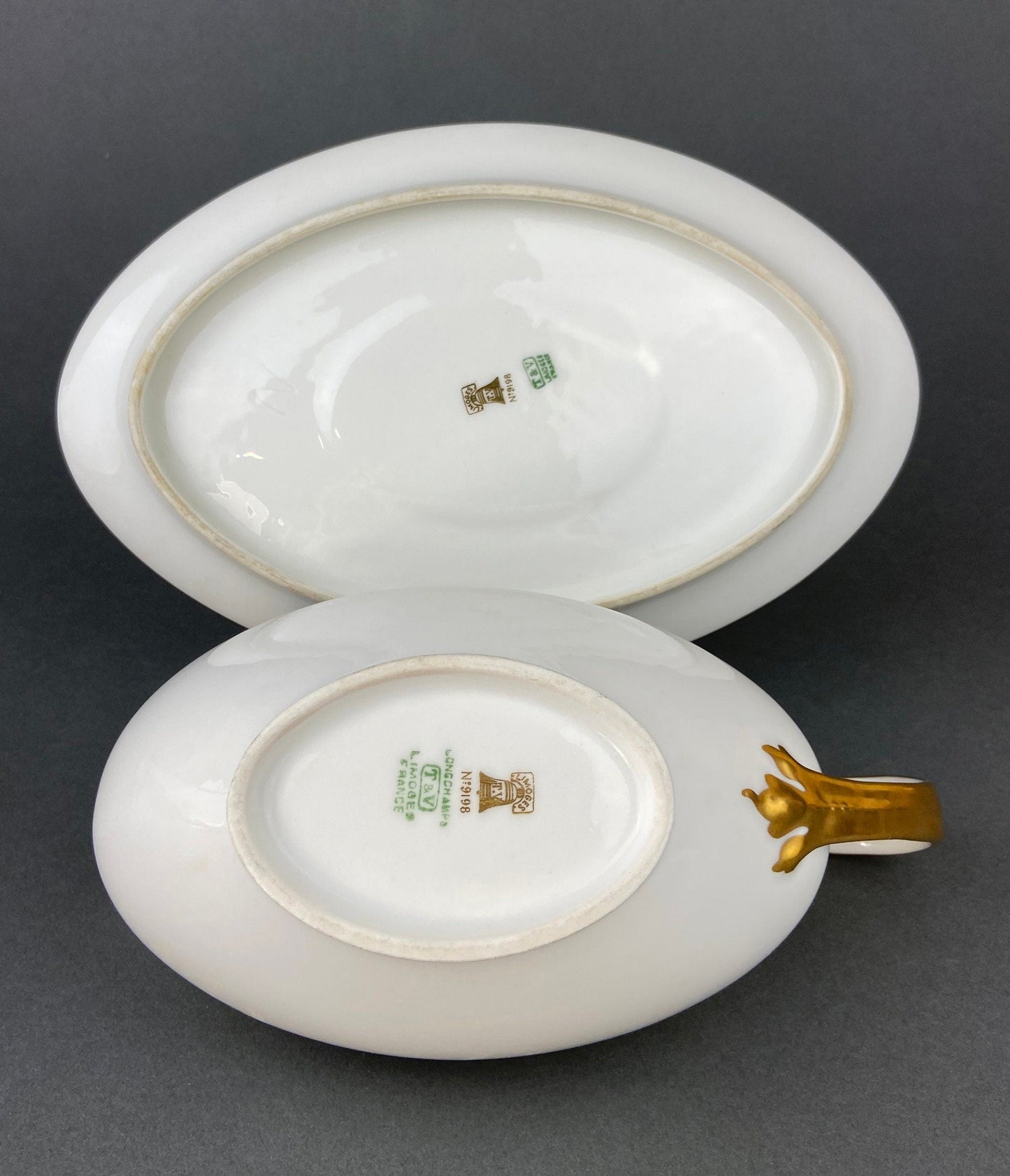 Antique Limoges Porcelain Tureen.  Wedding Band China. Soup Serving Dish. Finest Porcelain by Haviland, France