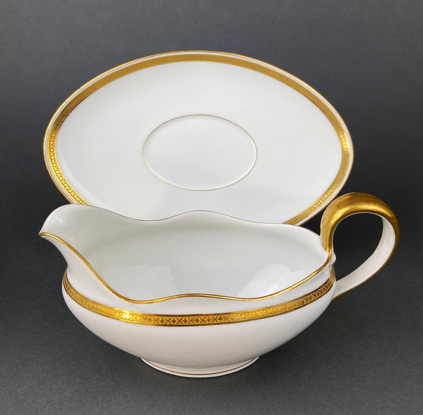 Antique Limoges Porcelain Tureen.  Wedding Band China. Soup Serving Dish. Finest Porcelain by Haviland, France