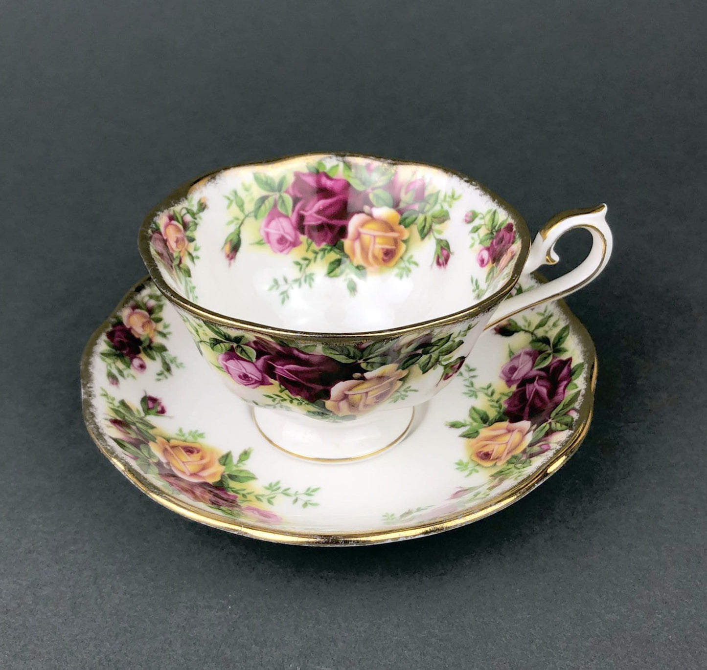 Royal Albert Dessert Plate. Old Country Roses Motif.  Fine Dining.  Gift for Her.