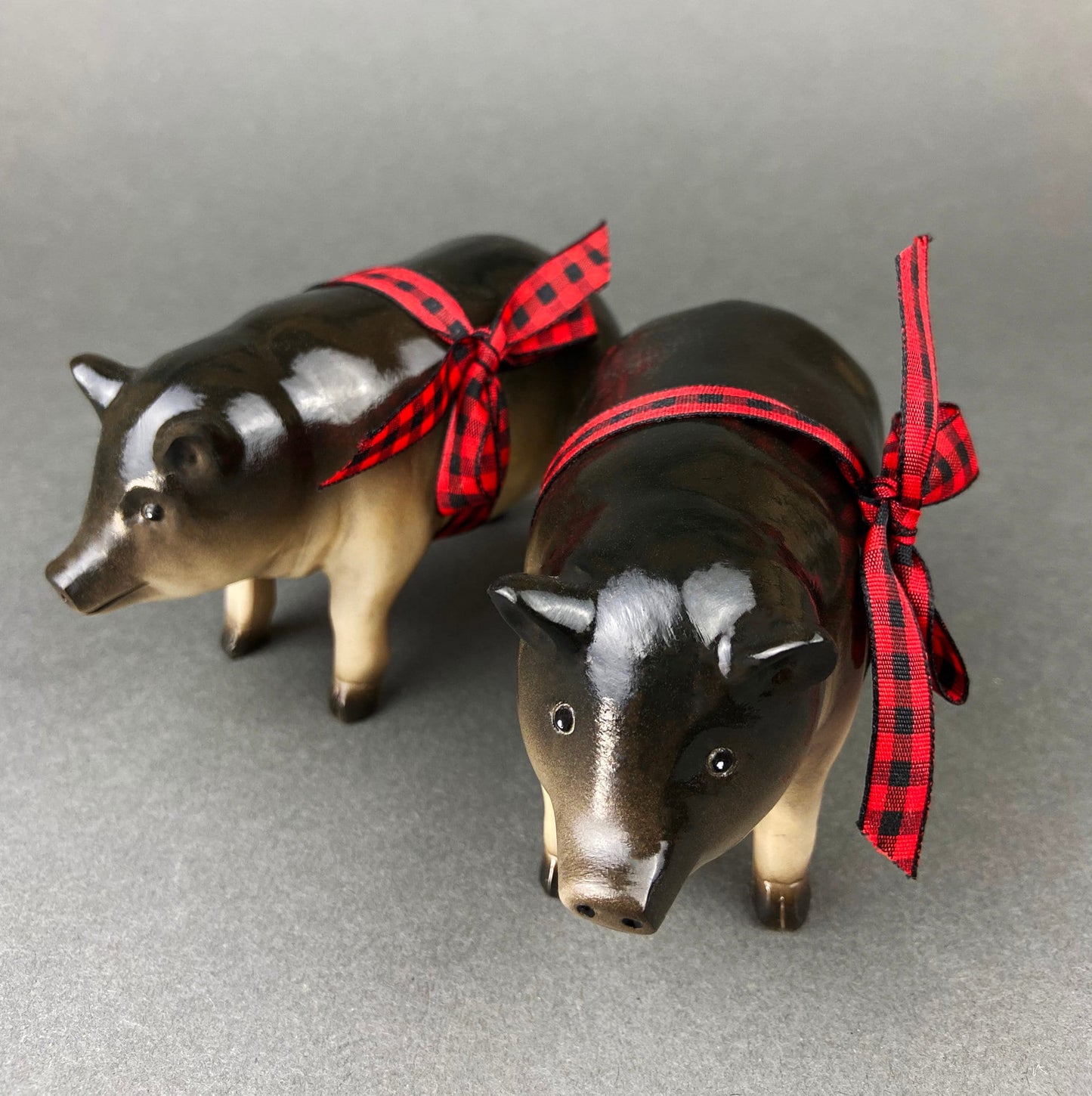 Luck Pigs Figurines.  New Year Gift of Cute Piggy with Bow for Good Luck/Year.  Gift for Pig Lovers/Collectors.