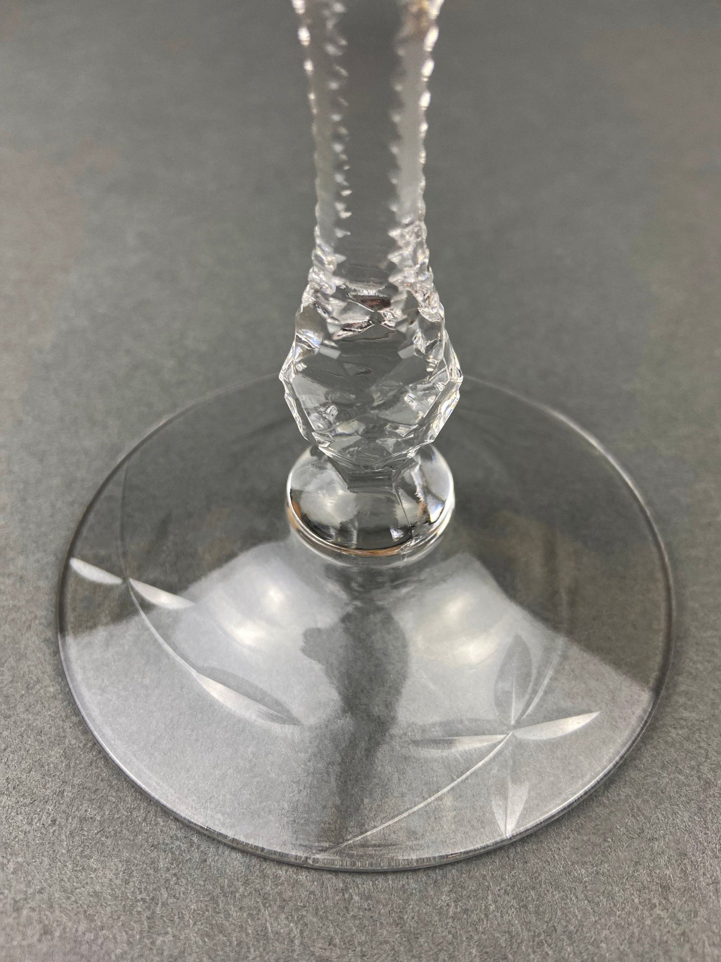 Vintage Cut Crystal Champagne Glasses.   Set of 6 Vintage Glasses. Fine Stemware.