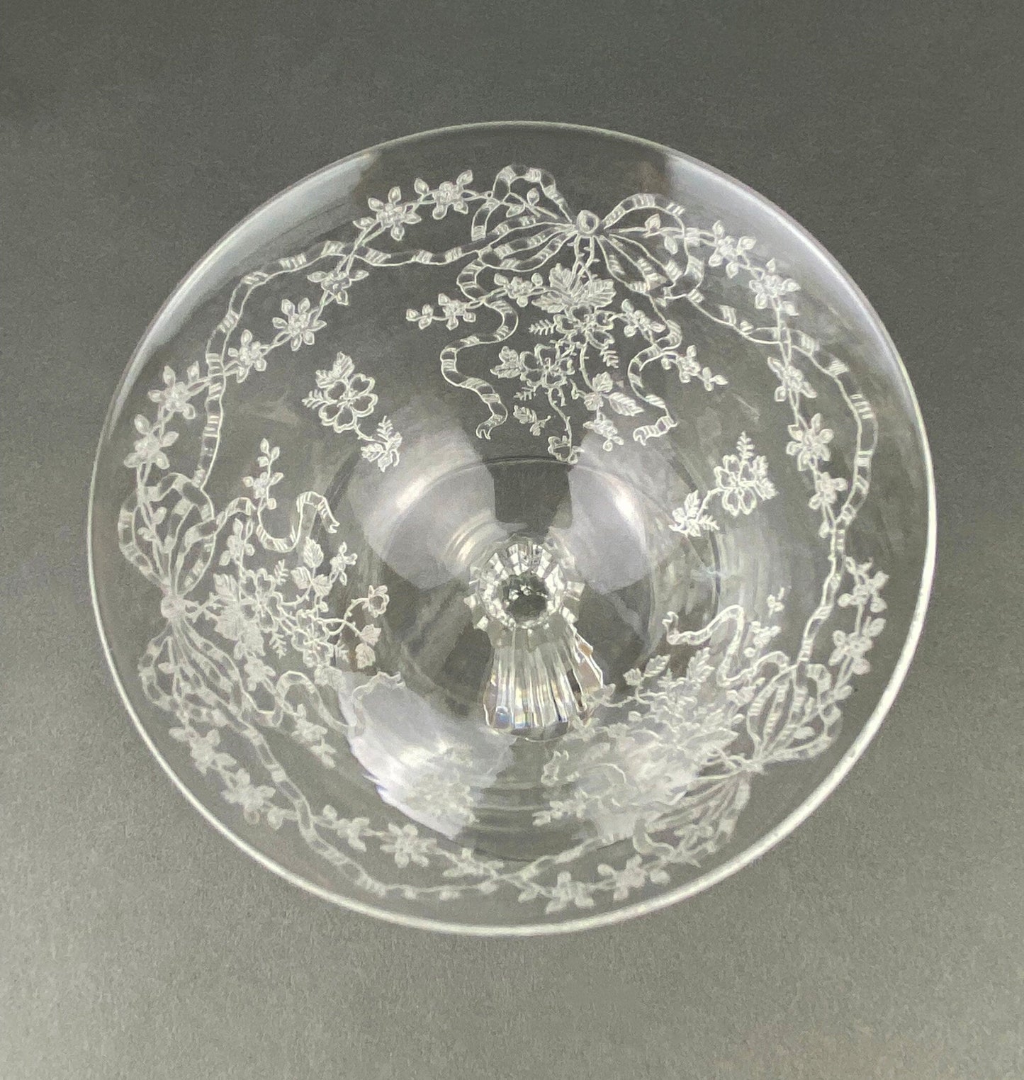Fenton Champagne Stemware, Tall Sherbet Crystal Glasses.  Romance by Fenton.  Set of 6 Vintage Stemware. Fine Crystal.