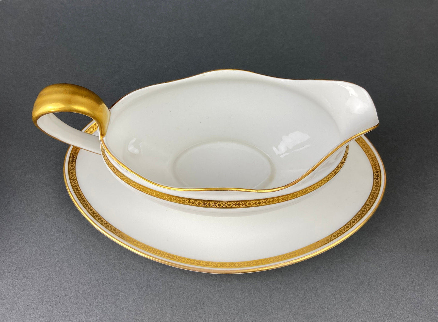 Antique Limoges Porcelain Tureen.  Wedding Band China. Soup Serving Dish. Finest Porcelain by Haviland, France