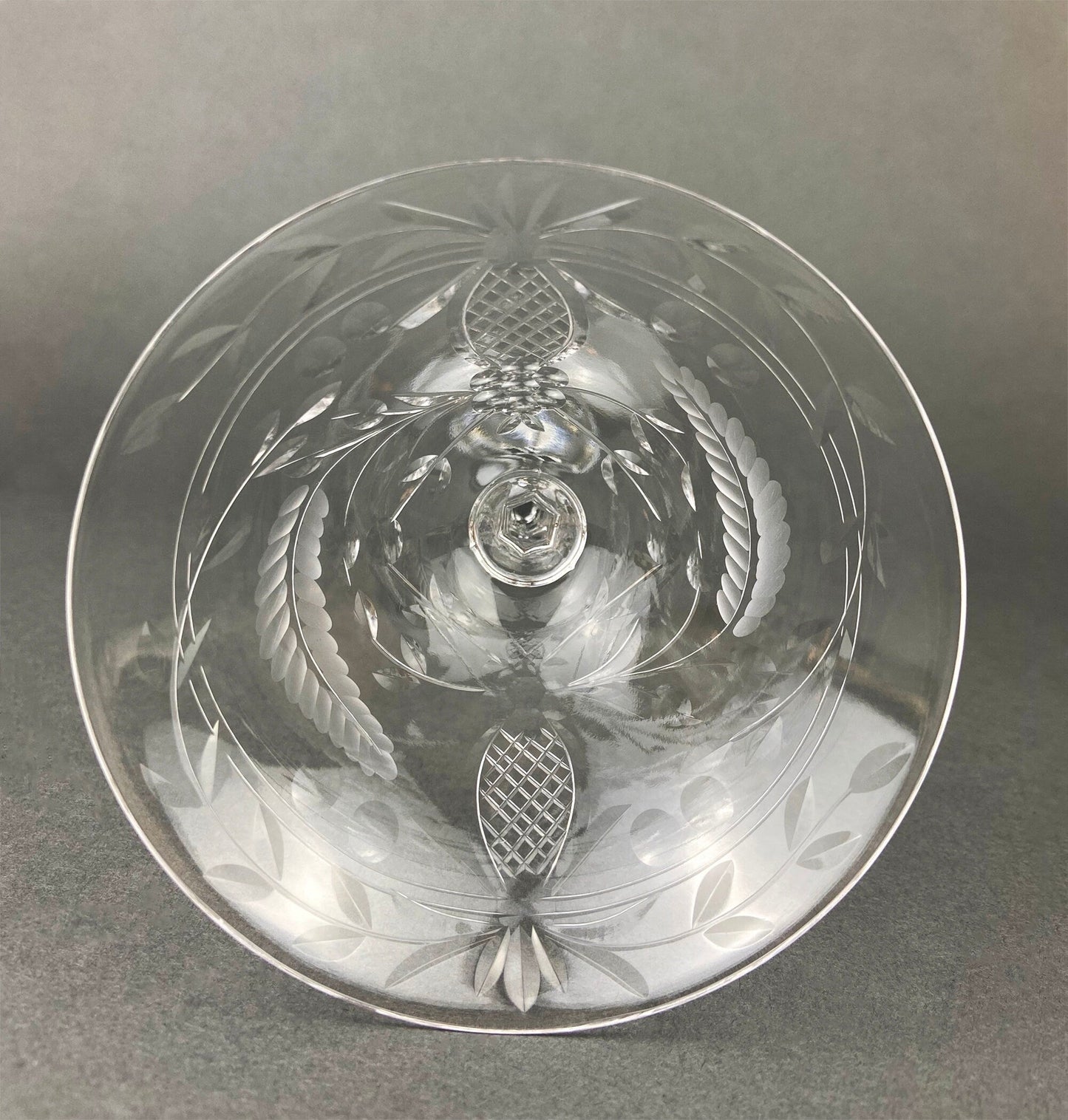 Vintage Cut Crystal Champagne Glasses.   Set of 6 Vintage Glasses. Fine Stemware.
