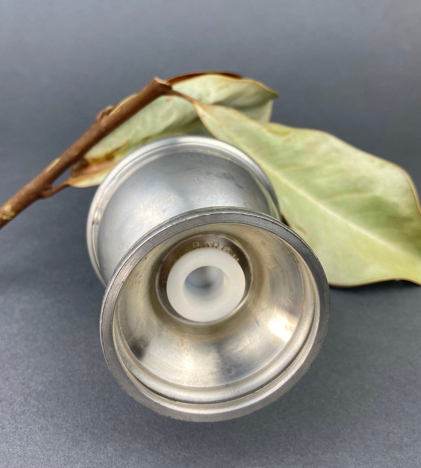 Vintage Pewter Sugar and Cinnamon Shaker. Reed and Barton Muffineer. Subscribed with "Ladies Doubles Runner Up."
