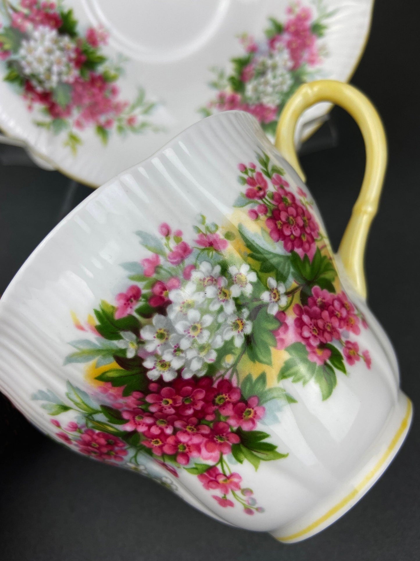 Vintage Aynsley Fine Bone China Tea Cup and Saucer - Floral England