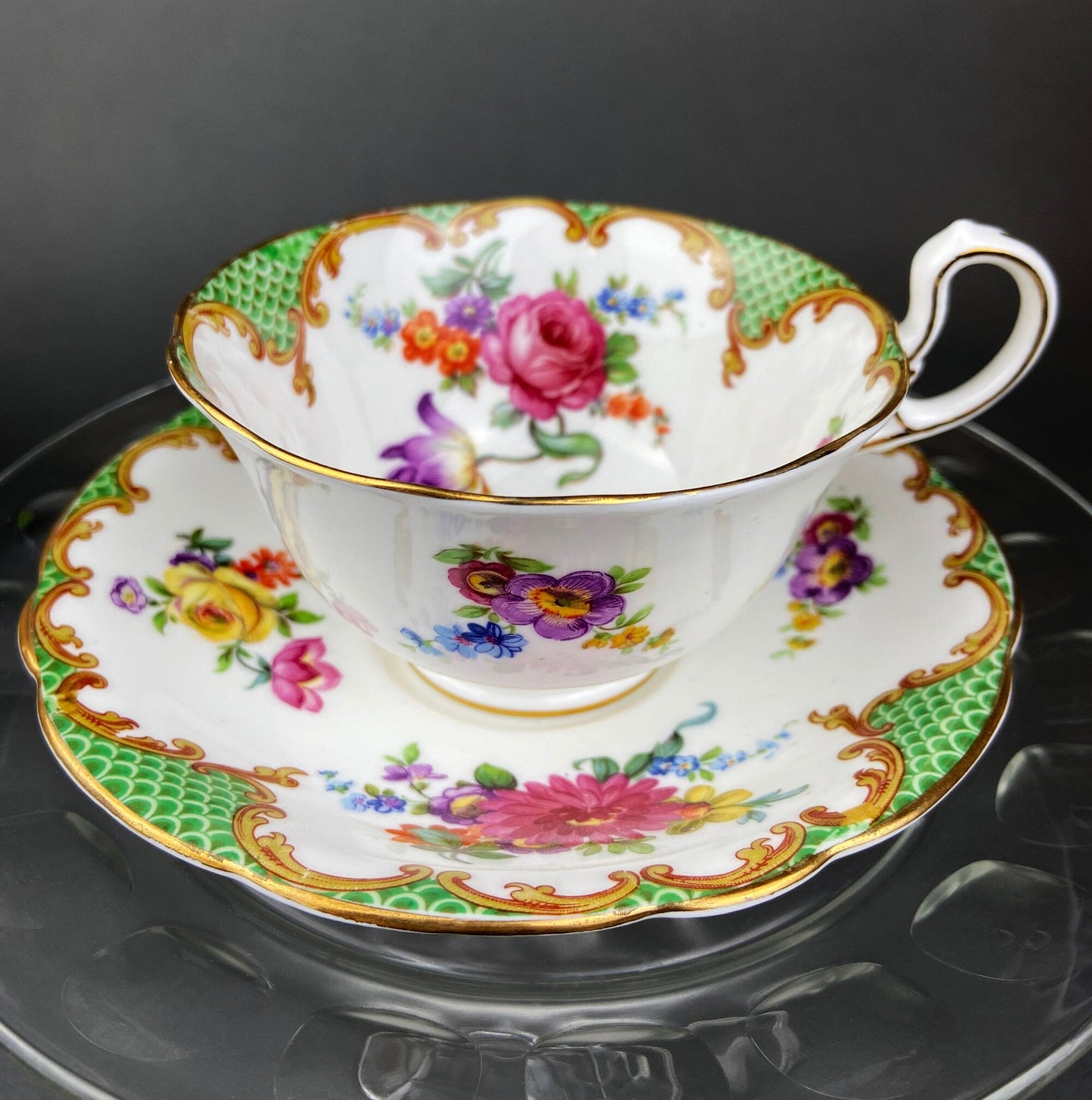 Vintage Aynsley Fine Bone China Tea Cup and Saucer - Floral England