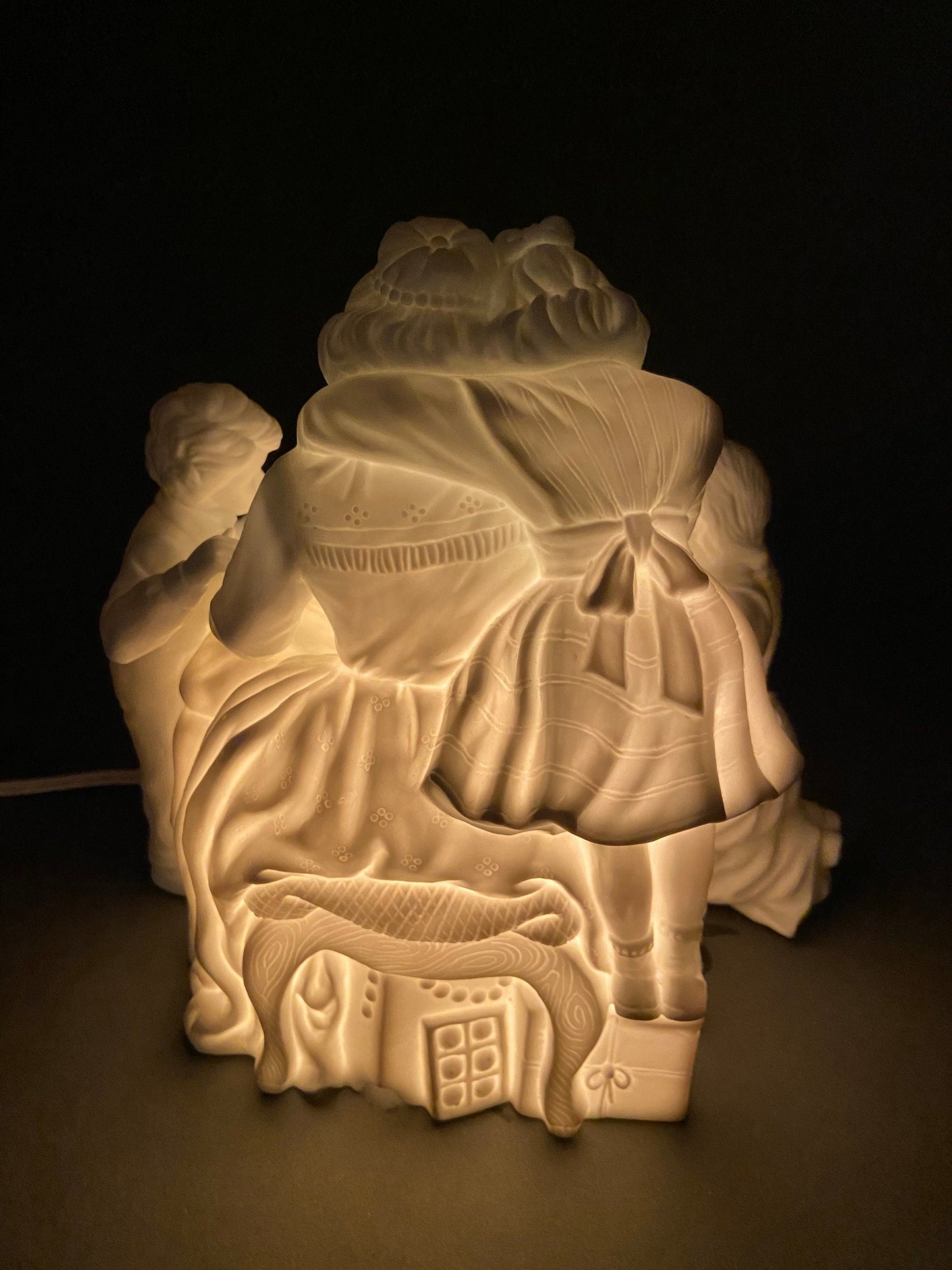 Christmas Accessories by Dept. 56. Family Tradition Winter Silhouette. Illuminated White Porcelain. Incredible Detail All Around.