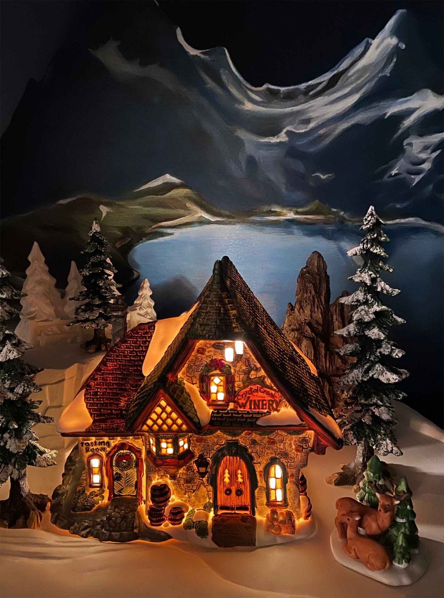 Christmas Village Accessories by Department 56.  Illuminated Chop Shop.  Dickens Village Series.
