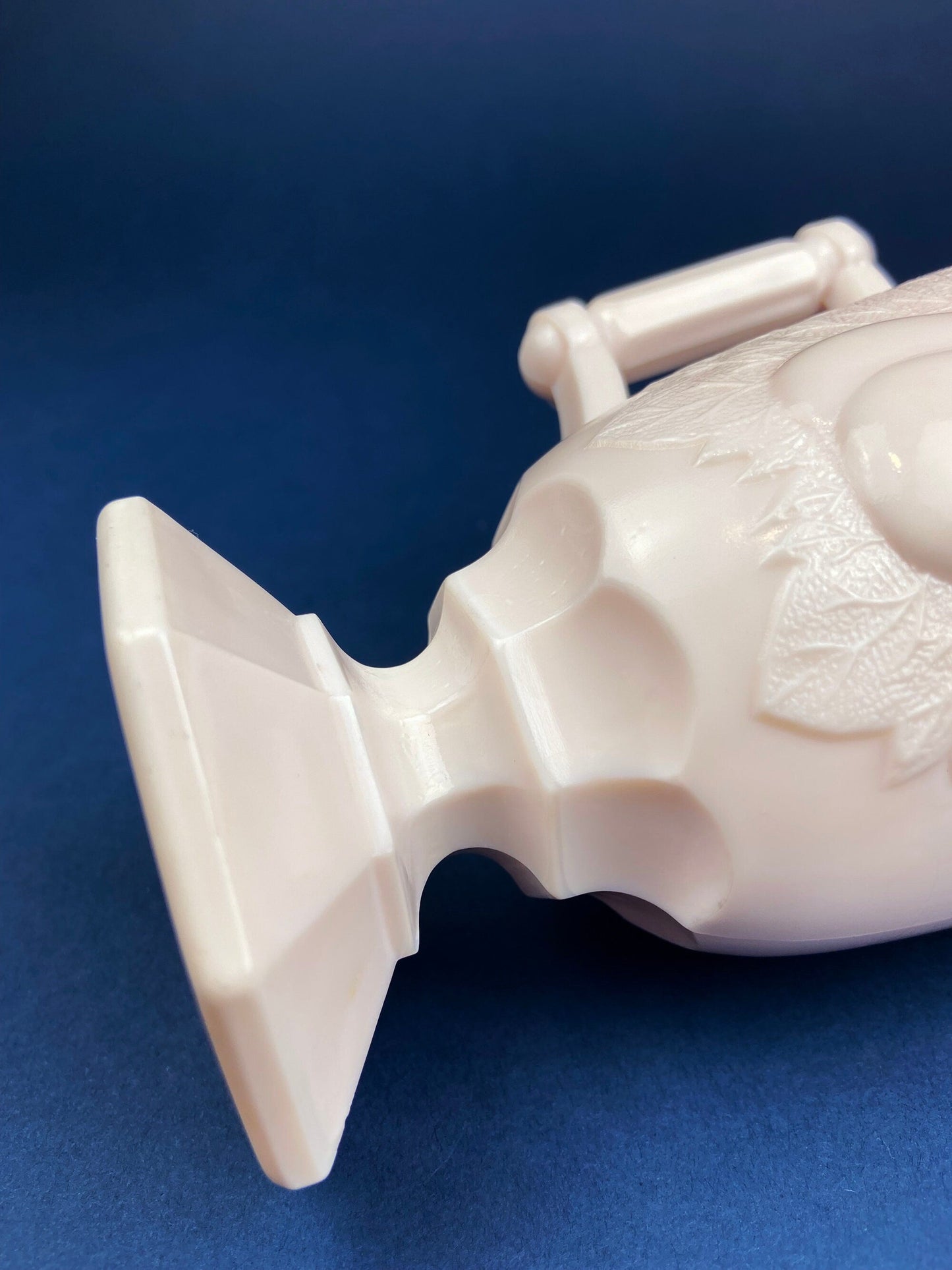 Pink Milk Glass Footed Creamer.  Pear Motif.  Collectible Tableware. Gift for Her.