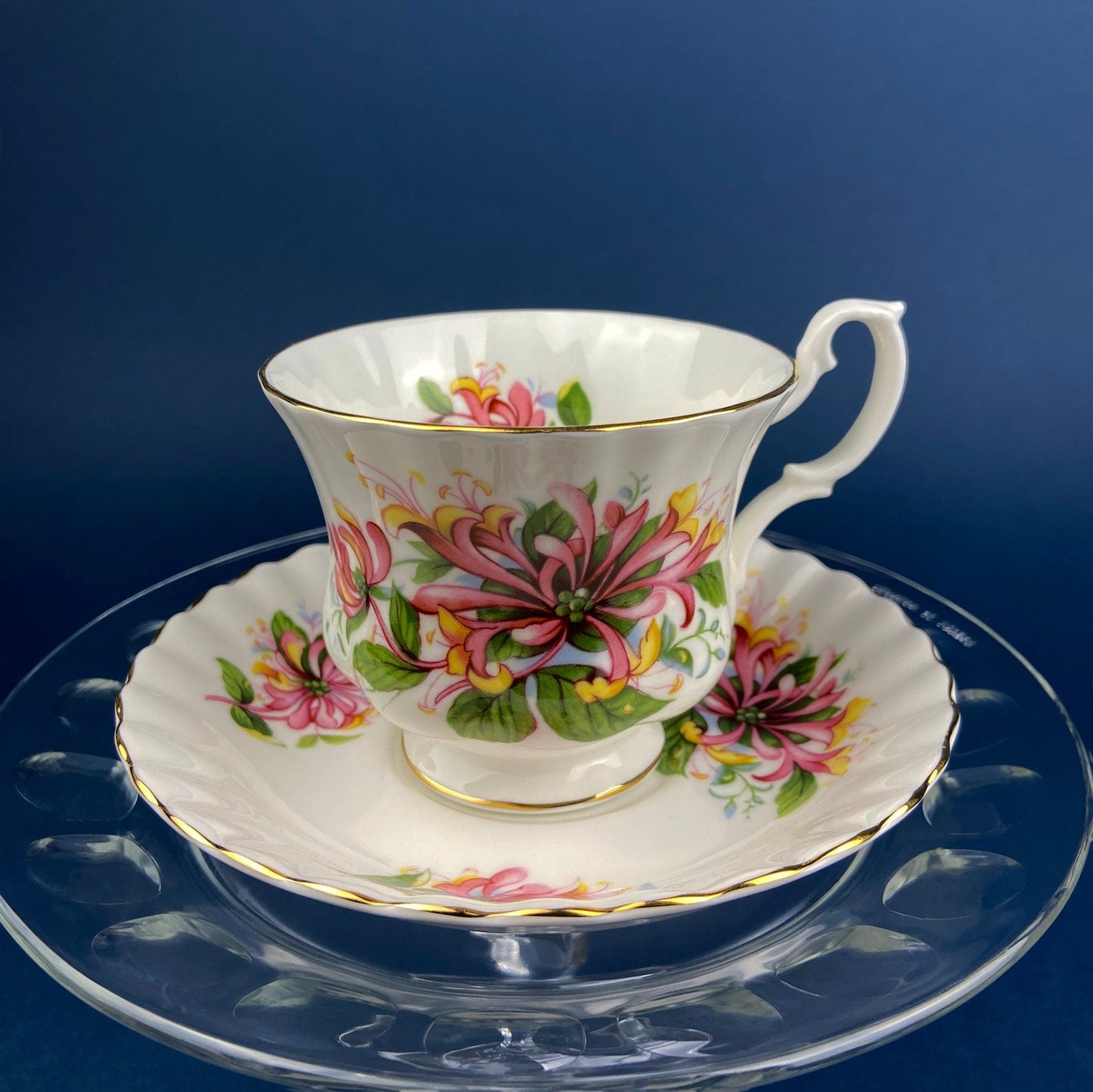 Vintage Tea/Coffee Cup and Saucer.  Royal Albert Orchid Motif. Fine Bone China. Made in England. Collectibles.  Replacements.