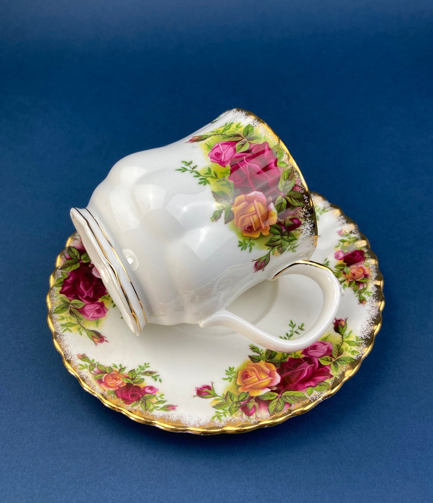 Royal Albert Cup and Saucer. Old Country Roses Motif Tea/Coffee Set.  Made in England. Replacements.  Gift for Mom. Gift for Her.