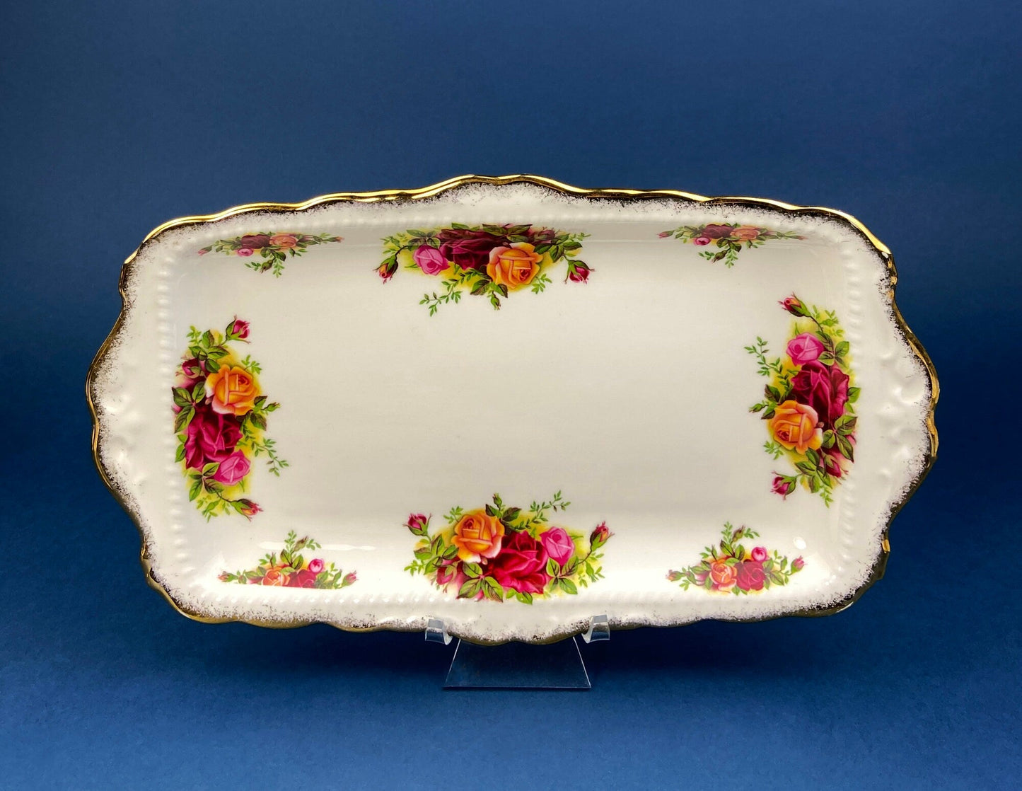 Breakfast Tray, Creamer, Sugar Bowl, and Vase by Royal Albert. Old Country Roses Motif.  Made in England. Gift for Her. Gift for Mother.