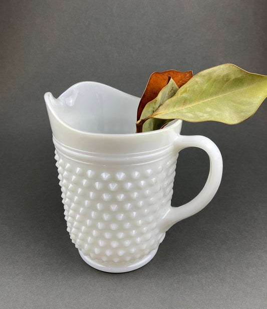Glass Pitcher. Vintage Milk Large Hobnail Water or Juice Pitcher. Anchor Hocking Pitcher or Vase. Gift for Her.