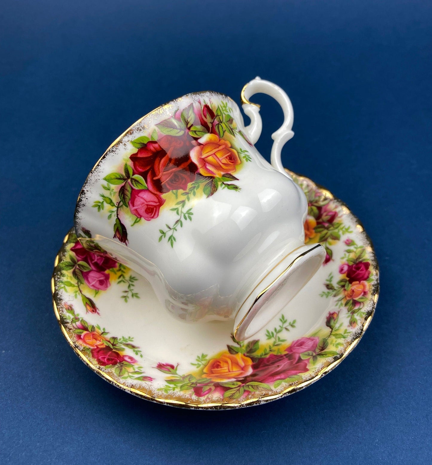 Royal Albert Cup and Saucer. Old Country Roses Motif Tea/Coffee Set.  Made in England. Replacements.  Gift for Mom. Gift for Her.