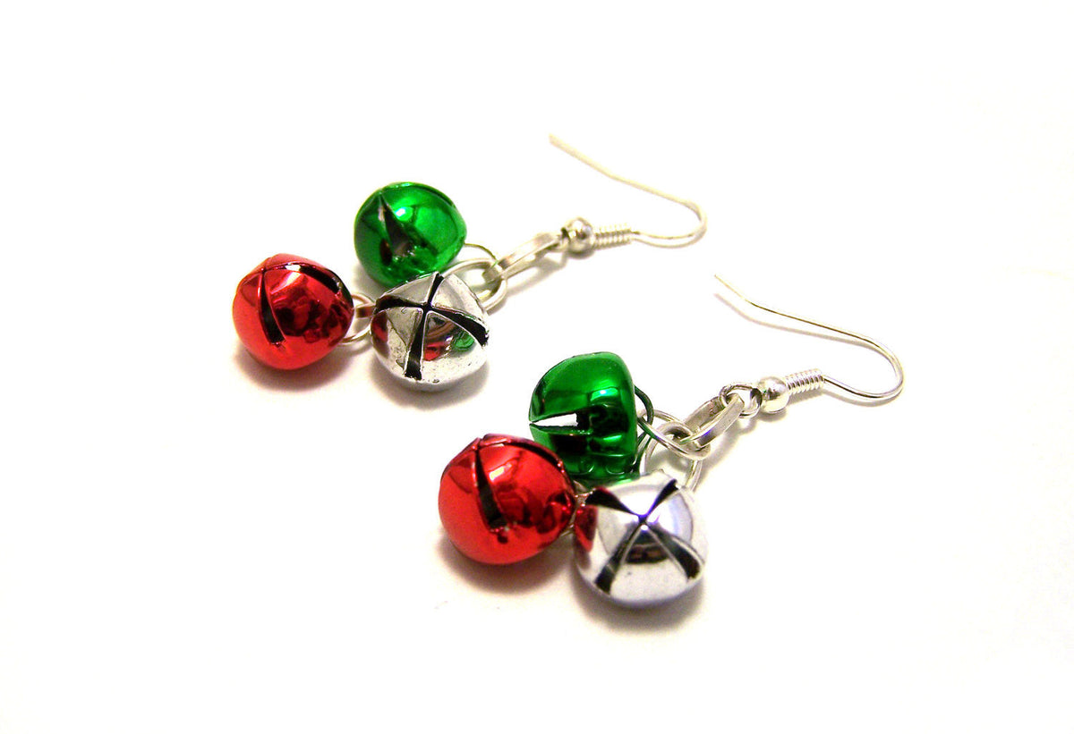 Jingle Bell Christmas Earrings – Sterling Silver Holiday Dangles