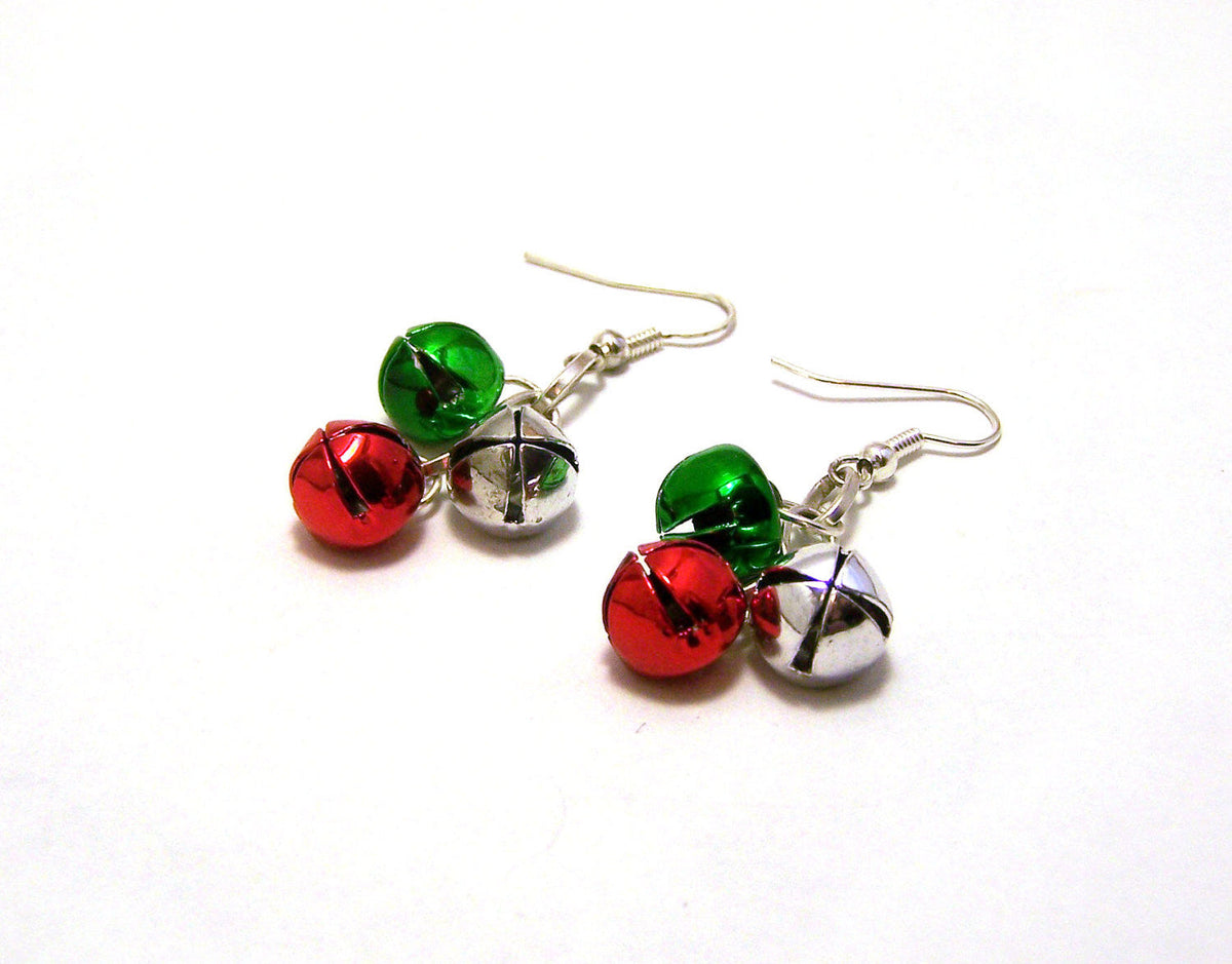 Jingle Bell Christmas Earrings – Sterling Silver Holiday Dangles