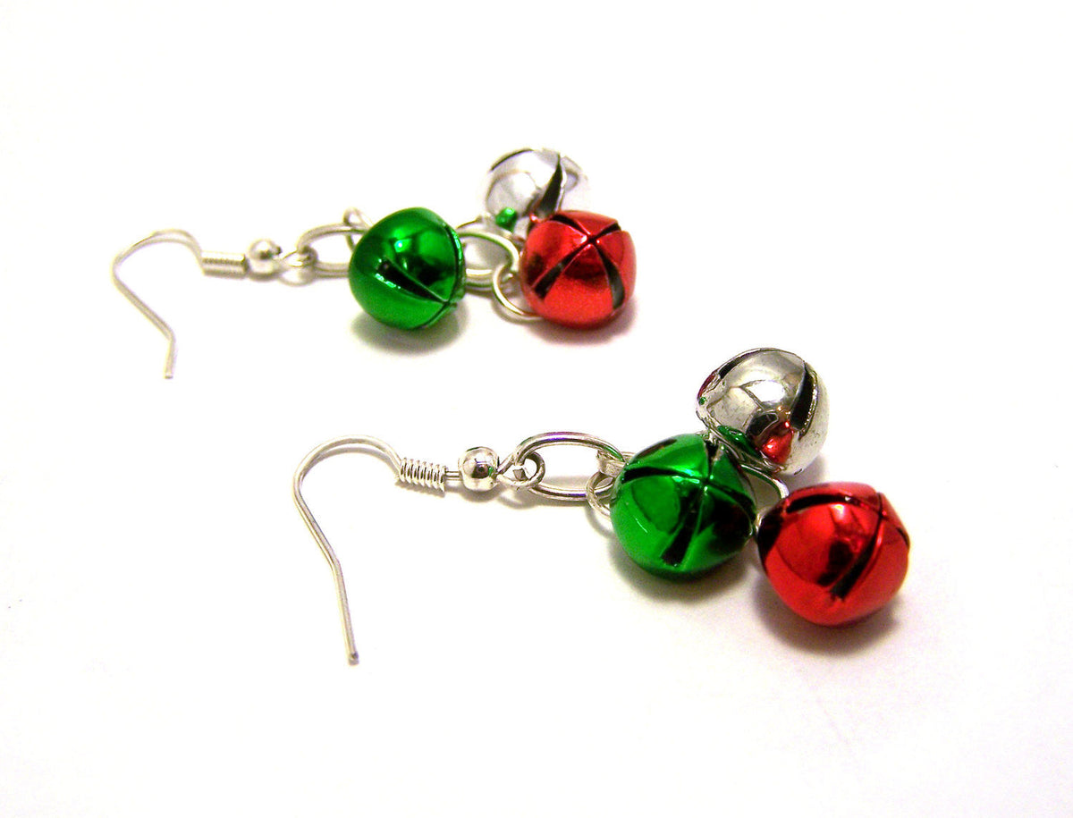 Jingle Bell Christmas Earrings – Sterling Silver Holiday Dangles