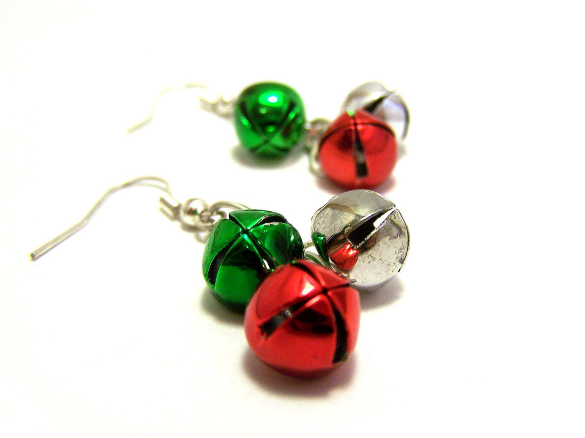 Jingle Bell Christmas Earrings – Sterling Silver Holiday Dangles