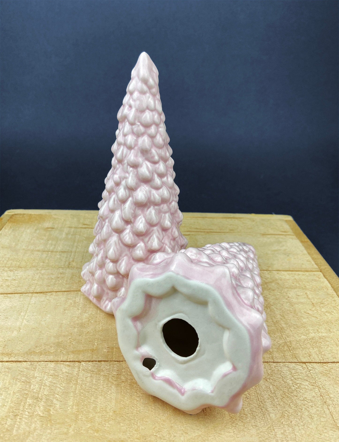 Pink Ceramic Christmas Village Pine Trees. Set of Two Ceramic Christmas Trees. Christmas Decor. Children's Room Holiday Display.   , ir