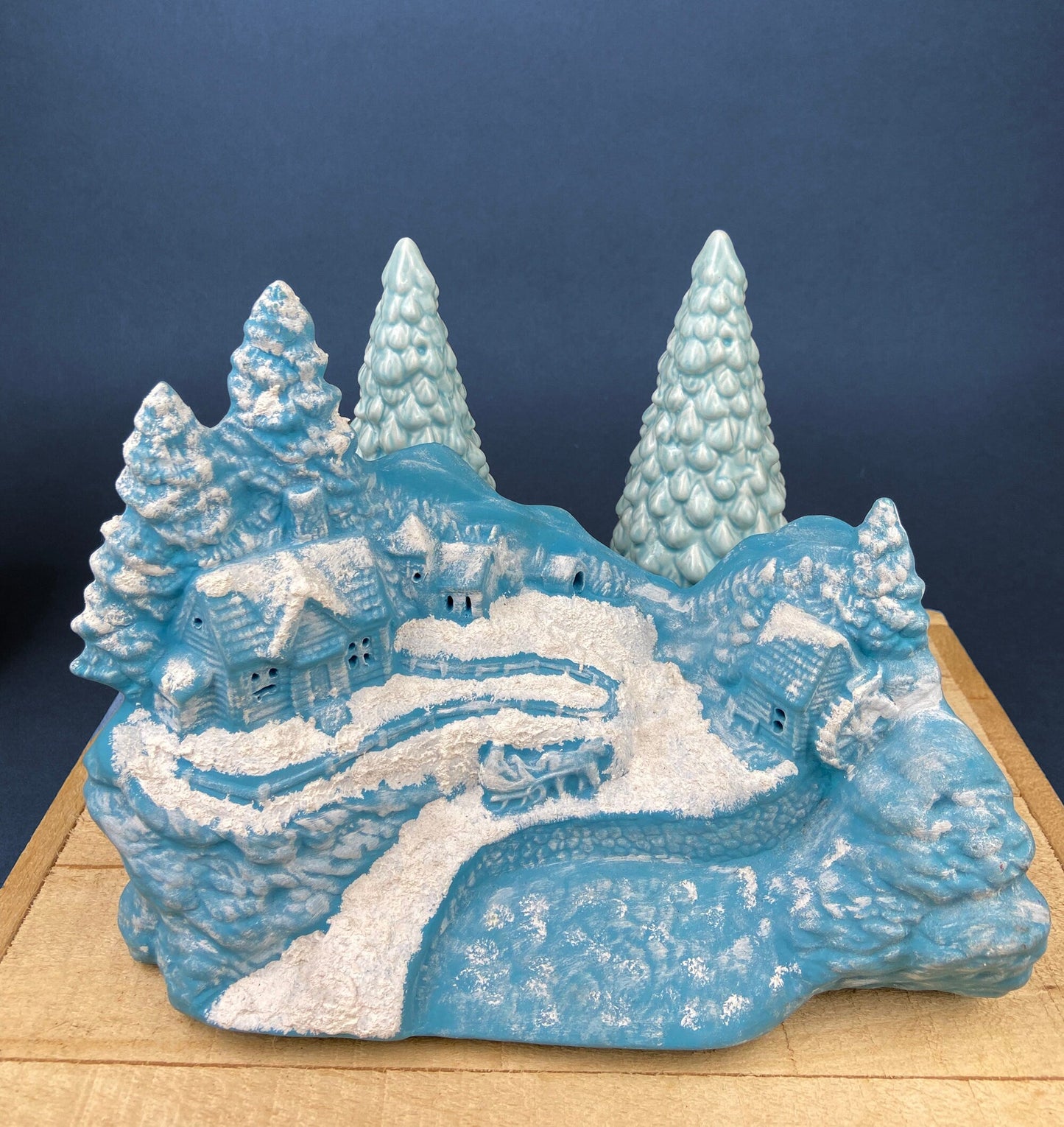 Pink Ceramic Christmas Village Pine Trees. Set of Two Ceramic Christmas Trees. Christmas Decor. Children's Room Holiday Display.   , ir