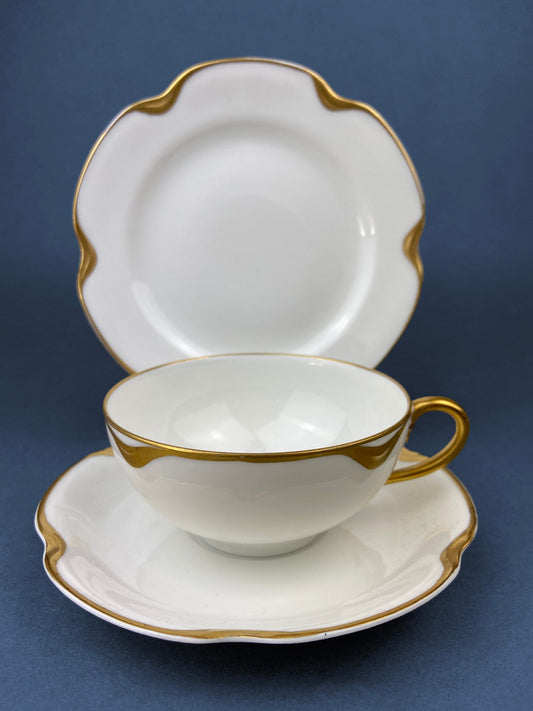 Antique Limoges Porcelain Serving Set. Tea or Coffee Cup with Saucer,  Dinner, and Salad Plates. Finest Porcelain by Haviland, France.