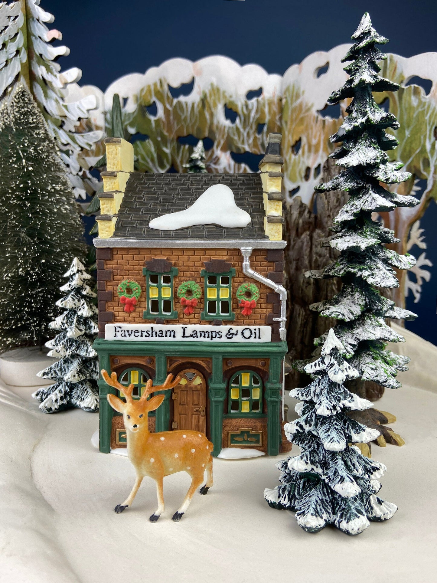 Christmas Department 56 Morston Steak and Kidney Pie. Dickens Village Series. Hand Painted Porcelain Building with Lights.