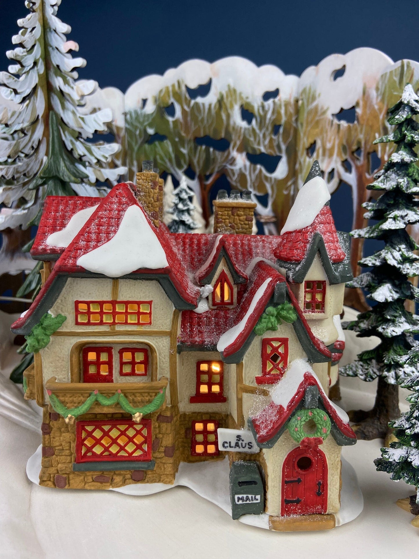 Tassy's Mittens and Hassel's Woolies by Department 56. Illuminated Christmas Village House. North Pole Series.