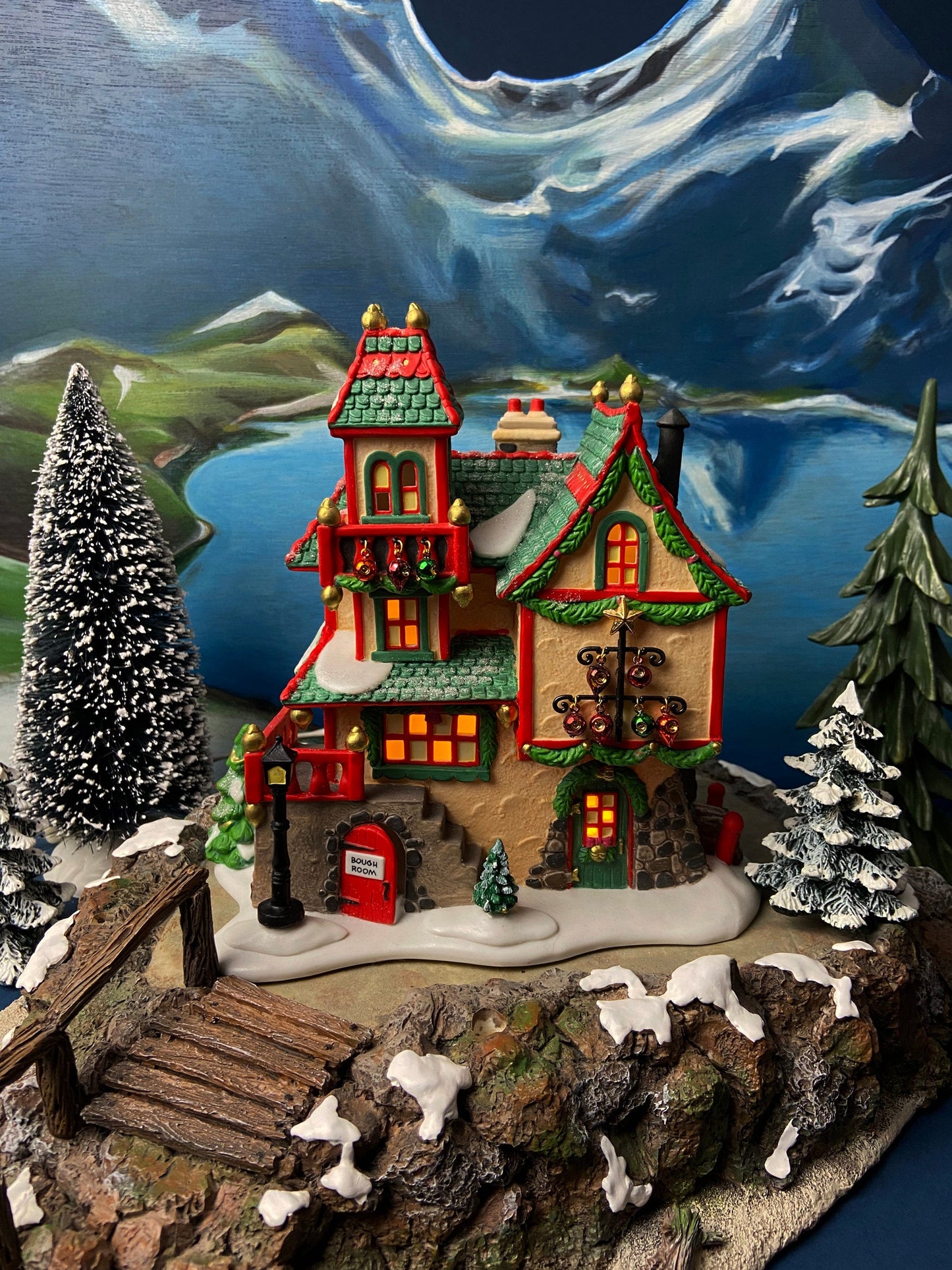 Tassy's Mittens and Hassel's Woolies by Department 56. Illuminated Christmas Village House. North Pole Series.