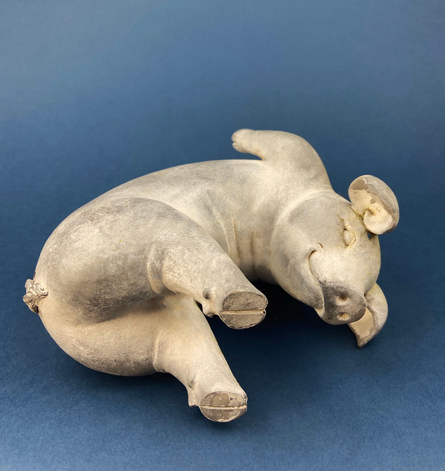 Funny Piglet Figurine. Frolicking and Smiling Pig.  Animal Lovers. Animal Themed Kitchen, Kids Room, or Gift for Pig Lovers.