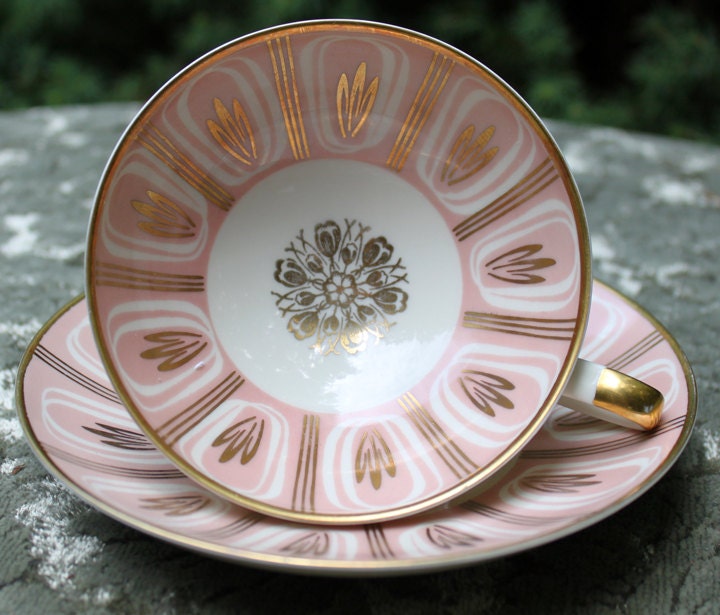Bavarian Tea Cap and Saucer , Marked S.M. 1110.
