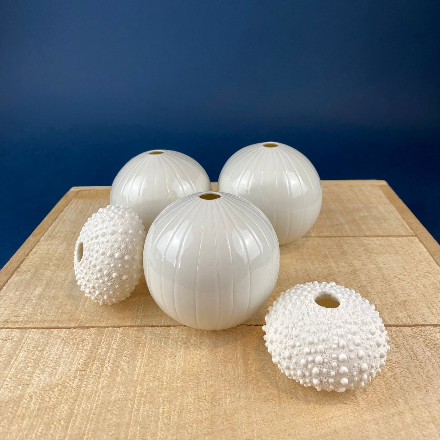 Milk Glass Sea-Urchins Creamer and Sugar.  Nautical Themed White Serving Dishes/Accessories. Set of Two. Vacation, Tropical, 2nd Home.