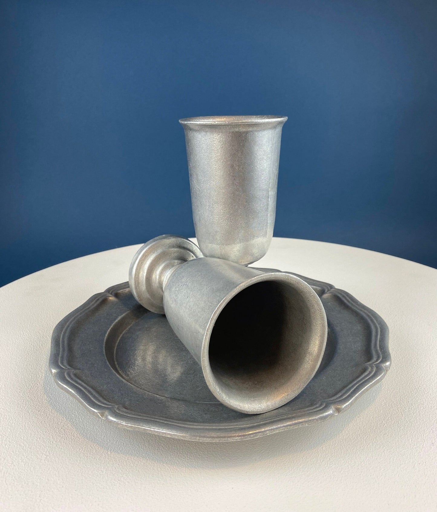 Vintage Pewter Goblet. Tavern RWP USA Barware.  Wilton Collection Wine / Water Goblet.