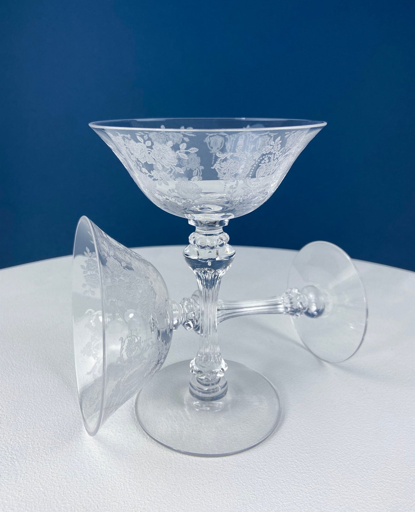 Antique Tiffin Franciscan Liquor/Cocktail  Glasses , Cherokee Rose Pattern , Set of 6.