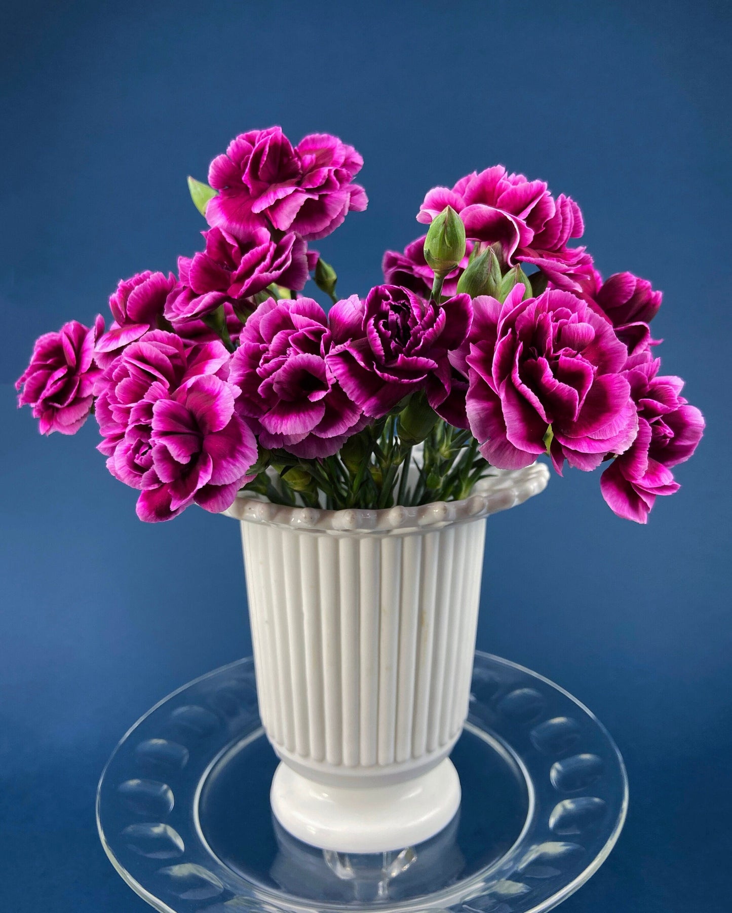 Vintage Milk Glass Vase.  Planter with Sailor Lace Rim Pattern and Ribbed Surface.  Vase by Atterbury Glass, Co.