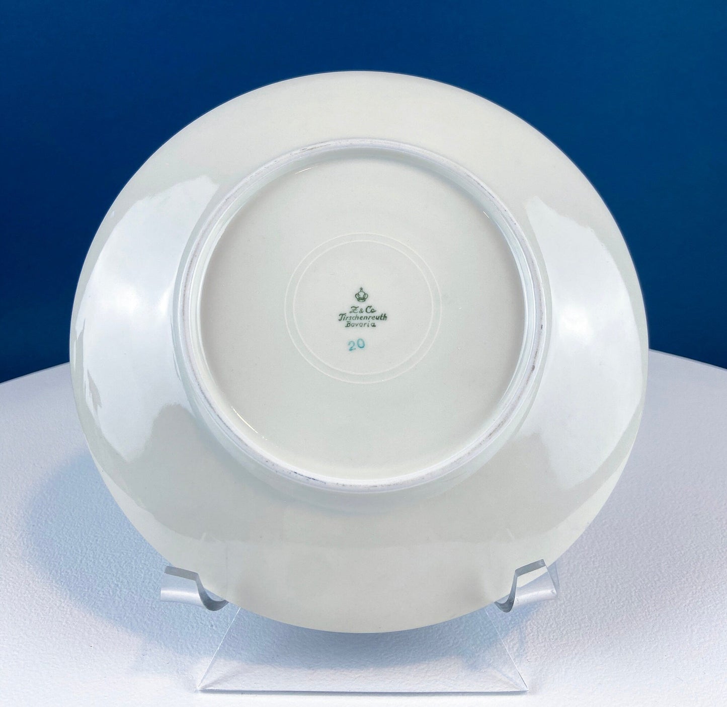 Antique Bavarian Porcelain Tea Cup Trio. Porcelain Cup, Saucer, Dessert Plate in Gold Green White Geometrical Motif. Maud Dining Room Decor.