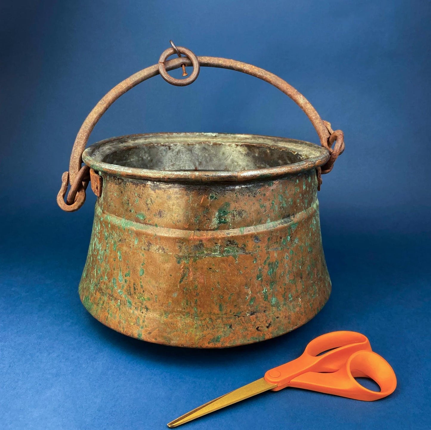 Hand Pounded Tin Copper Turkish Jug with Brass Spigot & Handles. Rustic Home Decor. Storage, Flower Pot, Ice Bucket or Art. Gift for Him.