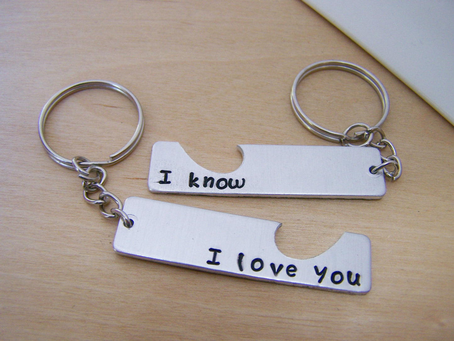 I Love You I Know Half Heart Key Couples Chain Set
