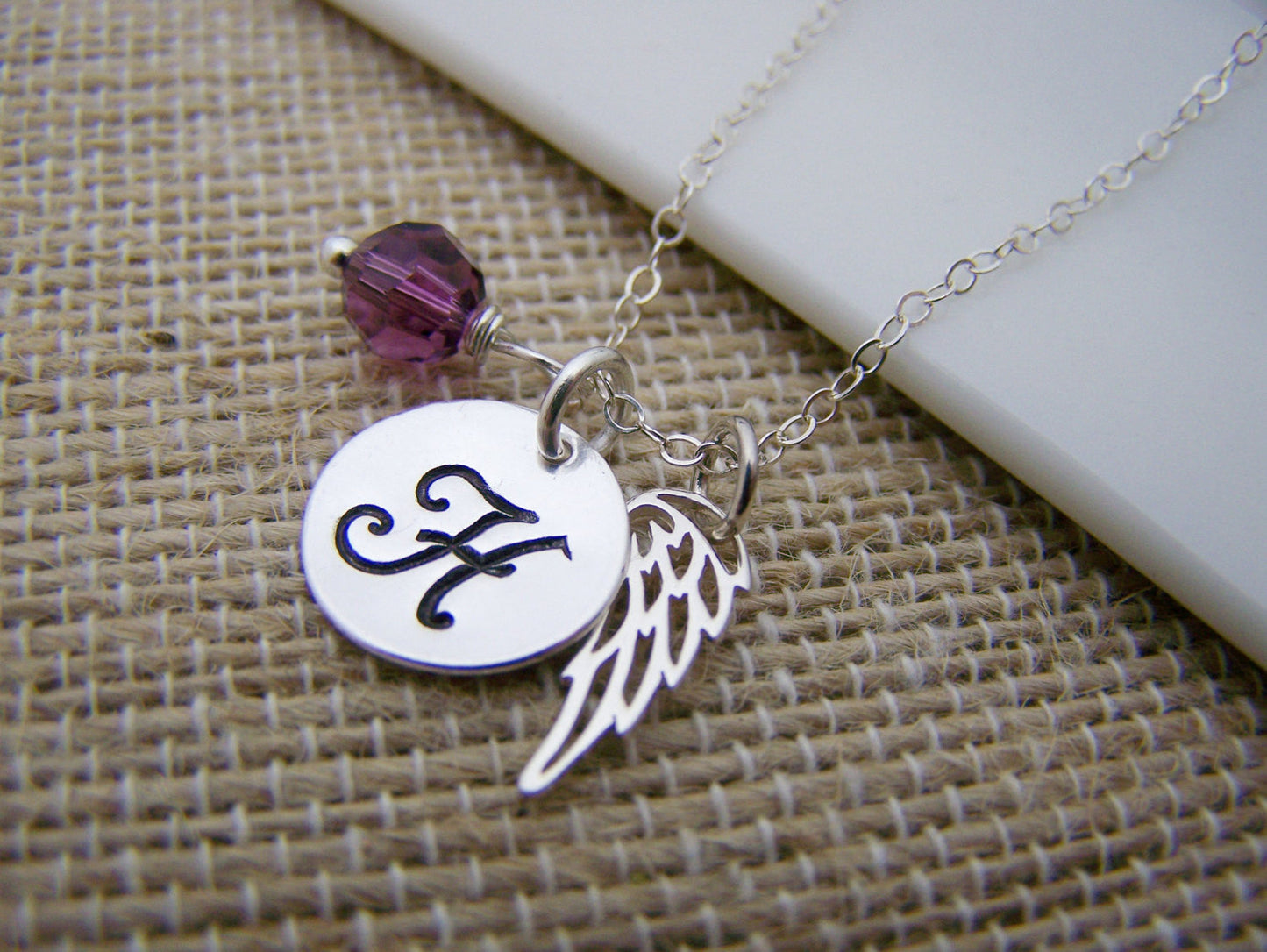 Angel Wing and Pearl Necklace – Memorial Jewelry & Sympathy Gift in Sterling Silver