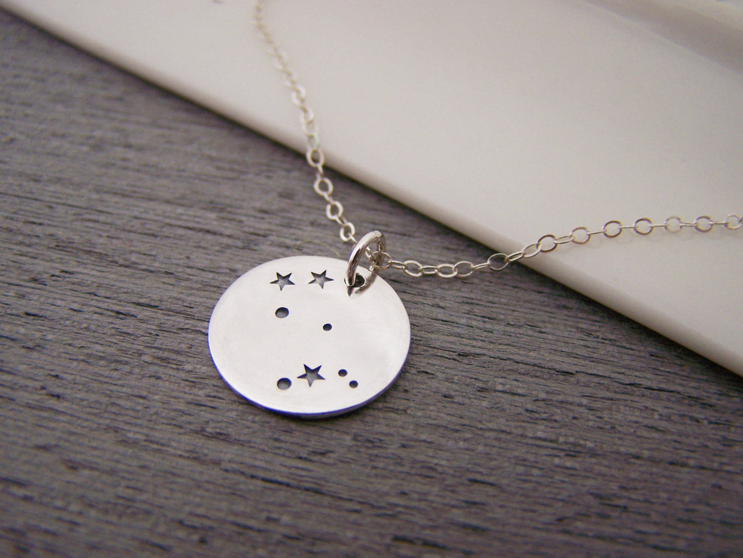 Gemini Zodiac Constellation Sterling Silver Necklace