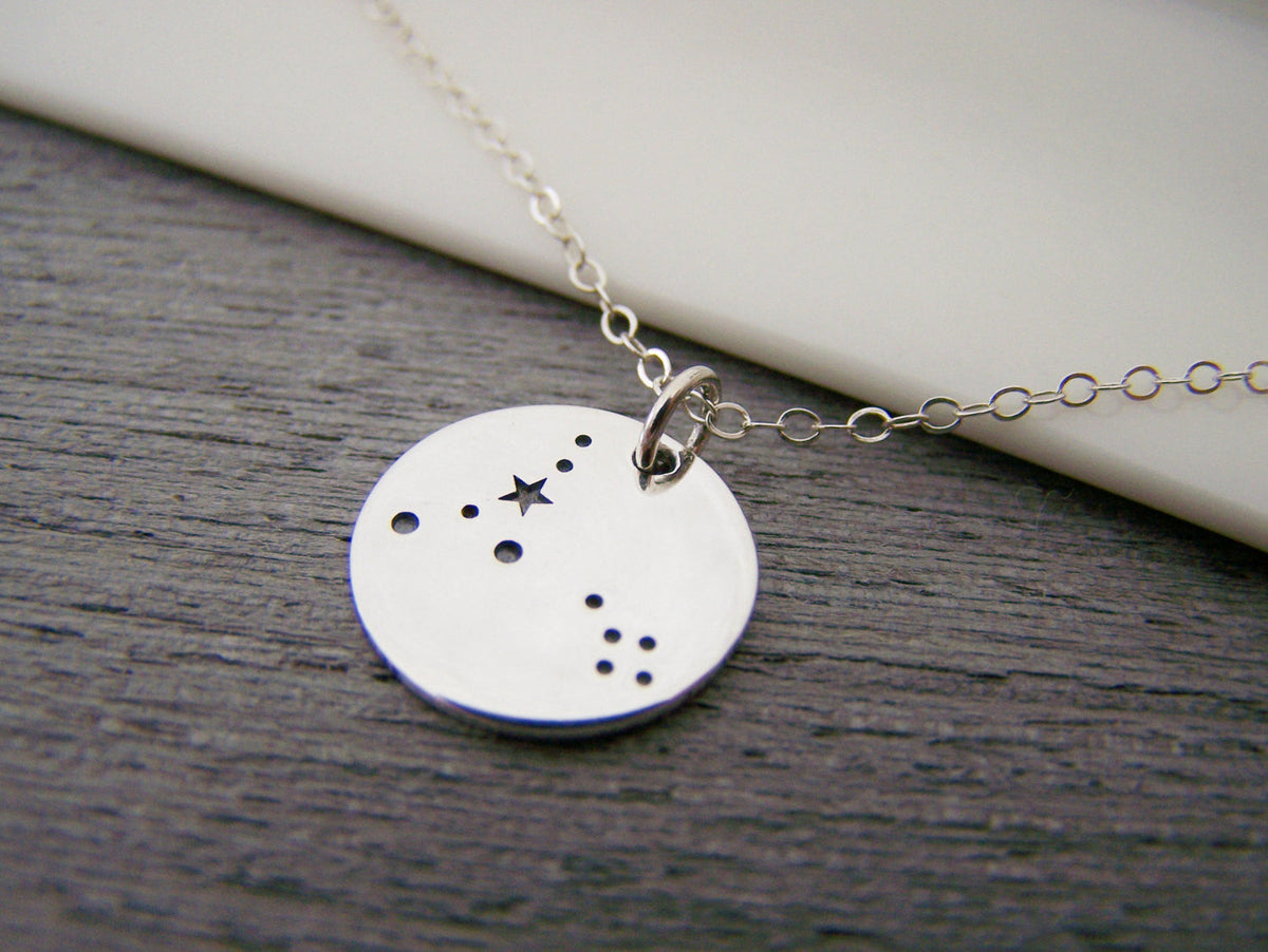 Pisces Zodiac Necklace – Sterling Silver Constellation Pendant on 18” Chain, Astrology Jewelry Gift