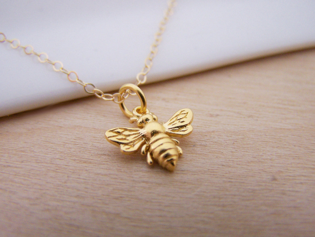 Gold Filled Bumble Bee Necklace