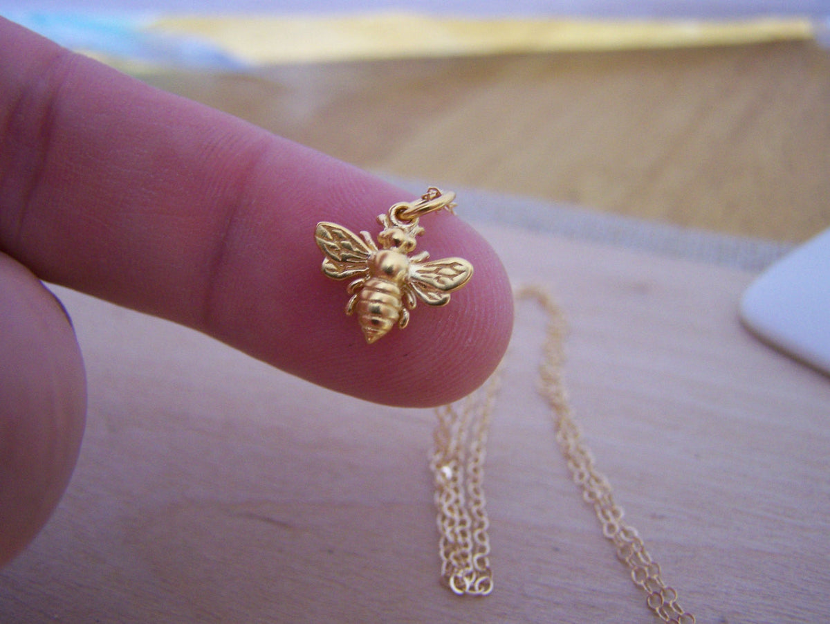 Gold Filled Bumble Bee Necklace