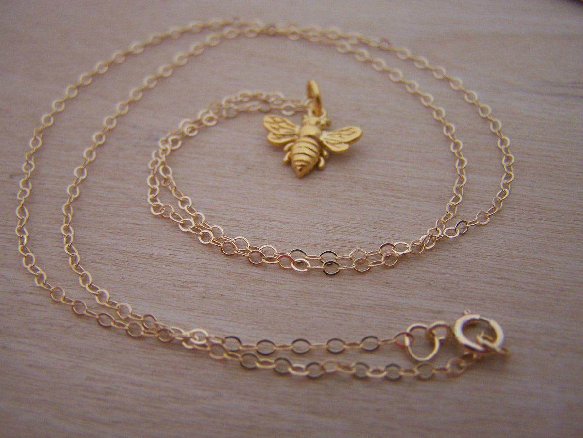 Gold Filled Bumble Bee Necklace