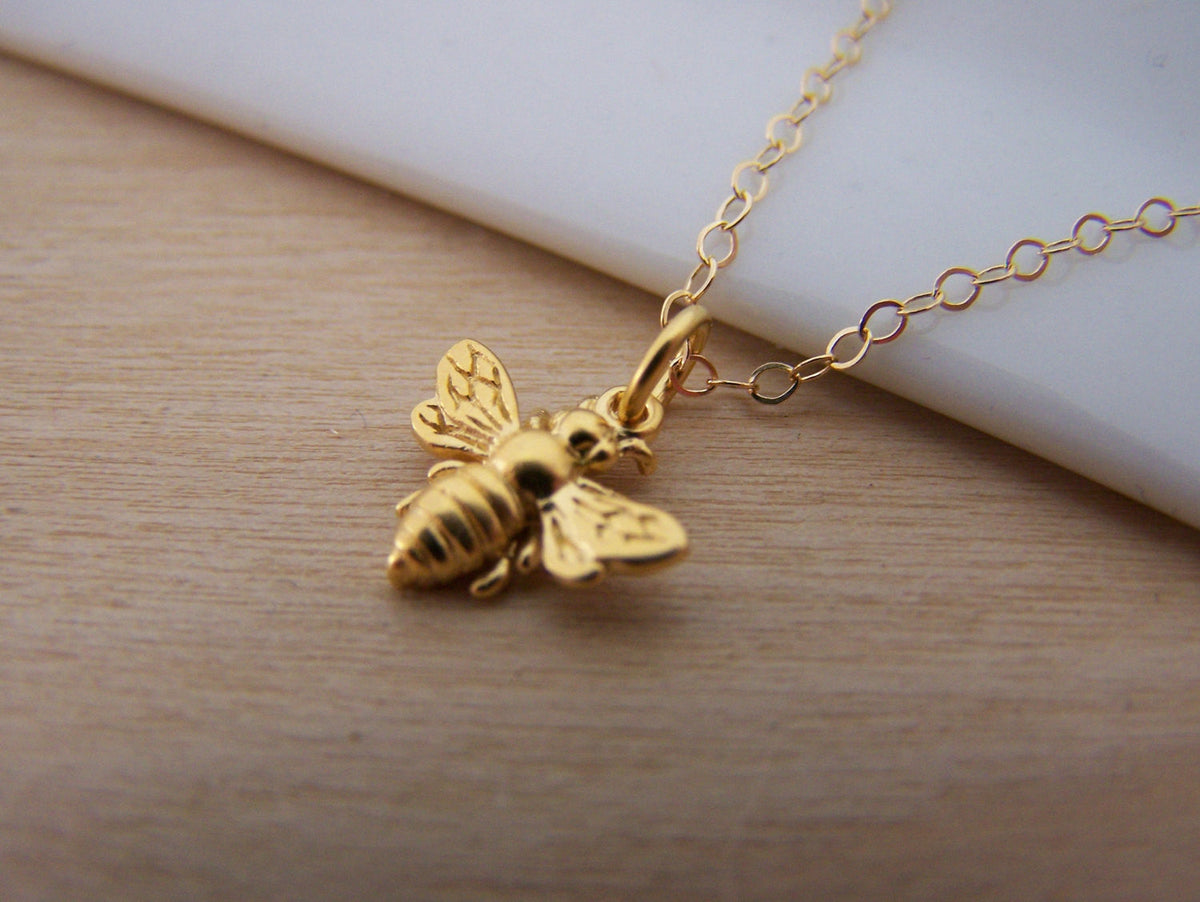 Gold Filled Bumble Bee Necklace