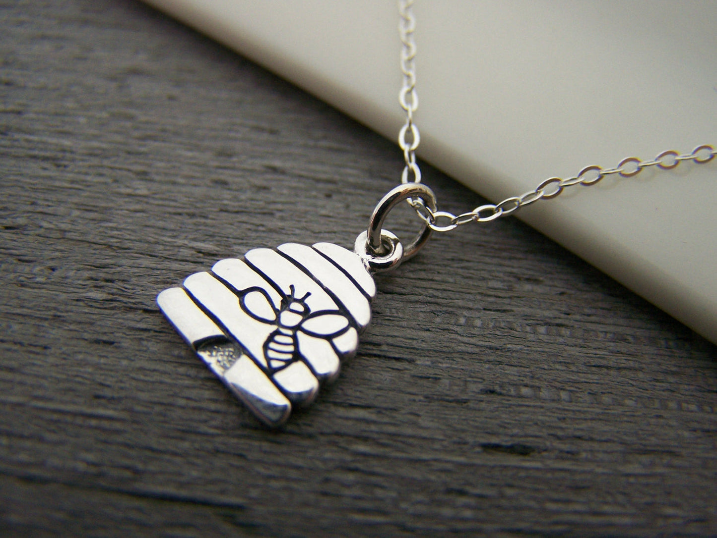 Tiny Sterling Silver Beehive Necklace – Simple Everyday Bee Jewelry