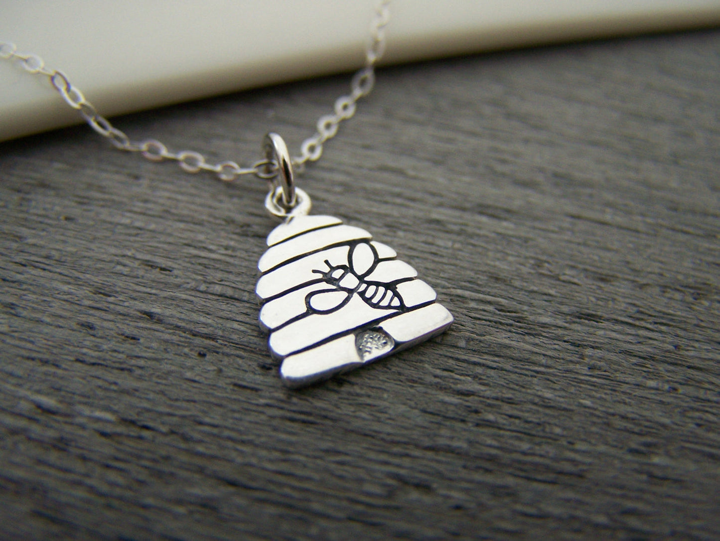 Tiny Sterling Silver Beehive Necklace – Simple Everyday Bee Jewelry