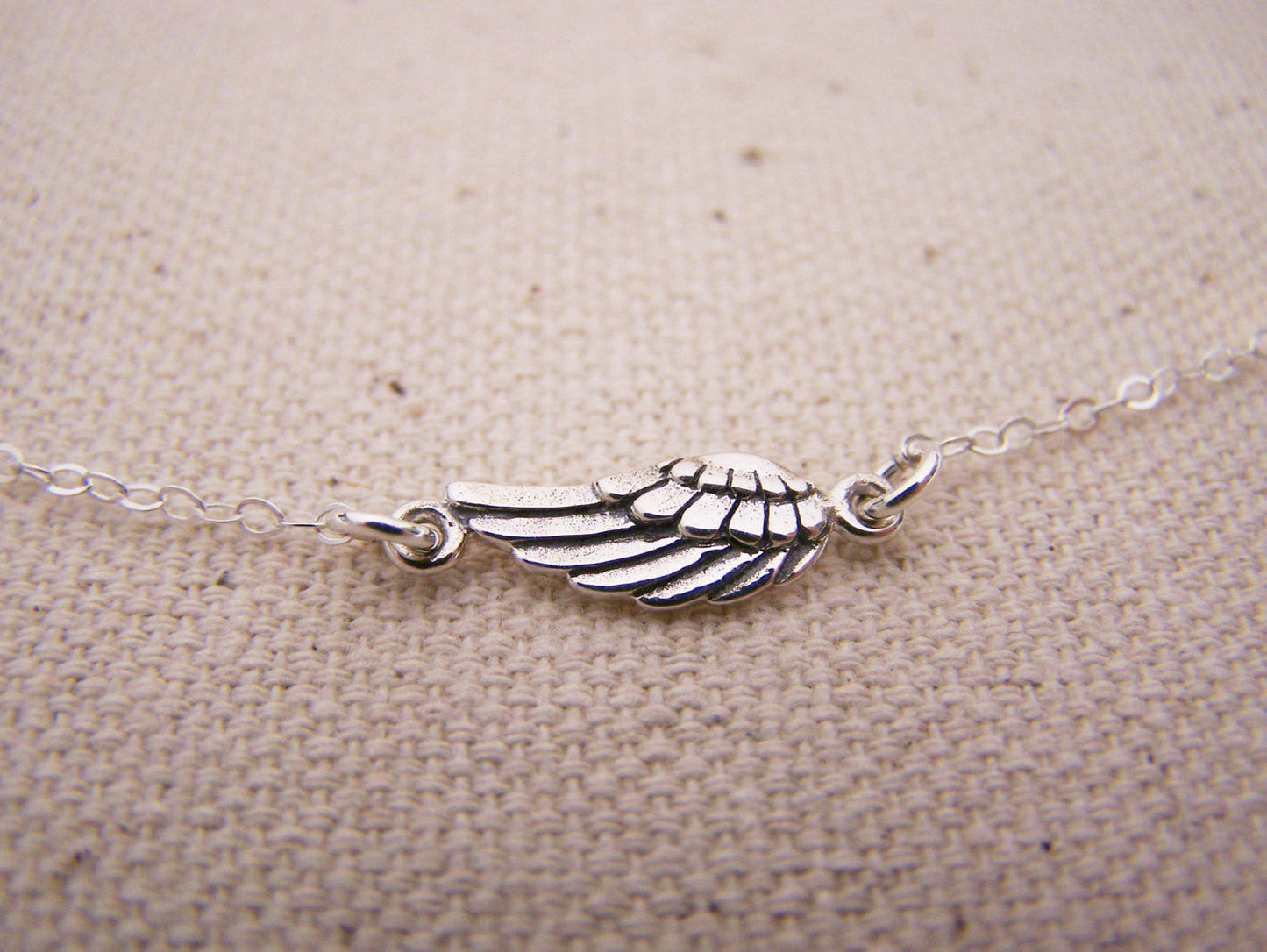 Dainty Sterling Silver Angel Wing Necklace – Simple Memorial Jewelry & Remembrance Gift